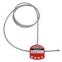 Adjustable Cable Lockout with Vinyl Coated,1/4" Diameter, 6' Length