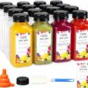 Moretoes 50pcs 8oz Juice Bottles, Plastic Bottles with Caps, Bulk Clear Beverage Containers for Juicing Drinking Milkshake Tea and Other Beverages