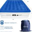 SoundAsleep Products Dream Series Luxury Air Mattress, ComfortCoil Technology, Built-in High Capacity Pump for Home, Camping- Double Height, Adjustable, Inflatable Blow Up, Portable (King Size)