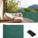 LOVE STORY 3'x10' Dark Green Balcony Screen Privacy Fence Cover UV Protection (HDPE) Weather-Resistant 3 FT Height Shield for Deck, Patio, Backyard, Outdoor Pool, Porch, Railing