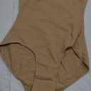 Women Nude Leotard Seamless Camisole Undergarment with Adjustable Clear Straps, Size L