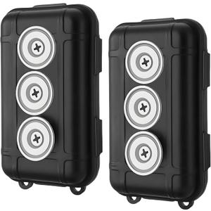 2 Pcs Magnetic Key Holders Under Car, Hide Key Magnetic Box for Storage Key Indoors, Outdoors, Waterproof Hider Key on The Bottom of Car