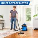 Vacmaster 4 Gallon, 5 Peak HP with 2-Stage Industrial Motor Wet/Dry Floor Vacuum, VF408, Blue