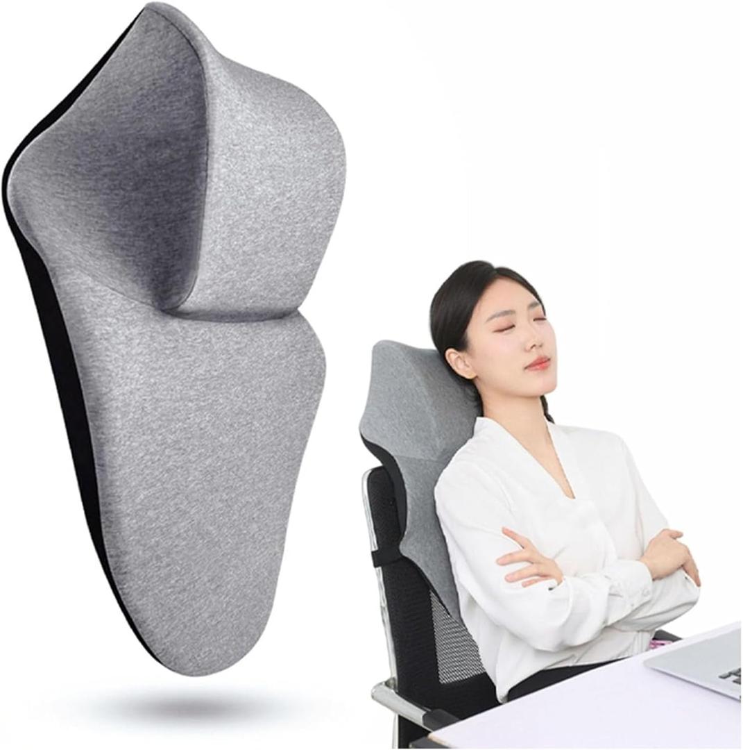 Neck Support for Office ChairMemory Foam Neck Support Enlarge Head Rest for Office ChairWashable Cover with Fixed Strap Suitable for Most Office Chairs Without Headrests