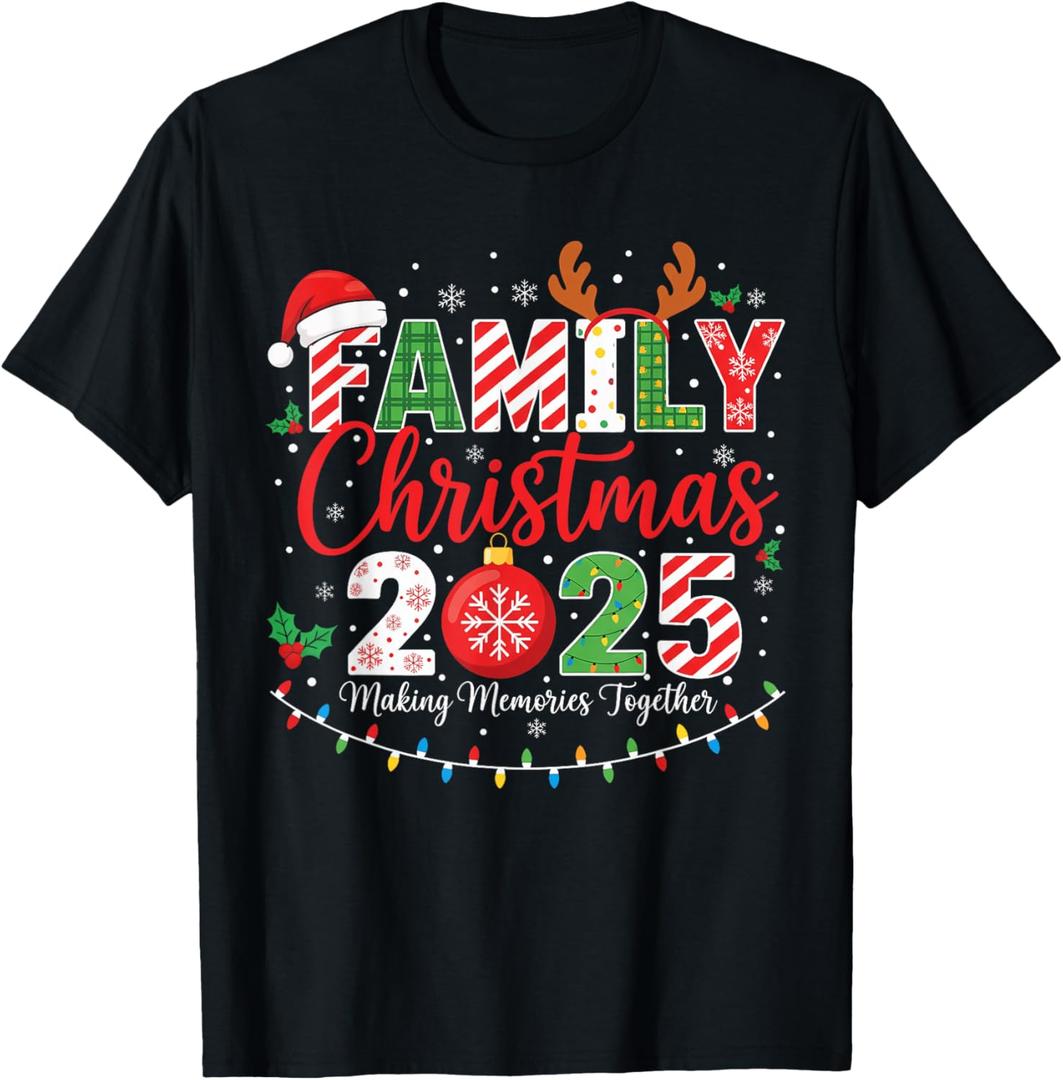 Family Christmas 2025 Pajamas Outfit Matching Xmas T-Shirt, XS