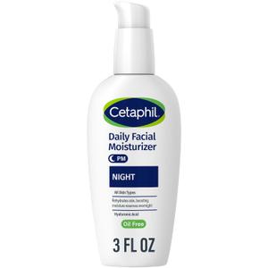 Cetaphil Night Moisturizer for Face, Hydrating Facial Moisturizer with Hyaluronic Acid, For All Skin Types, Lightweight and Non-Comedogenic, Dermatologist Recommended for Sensitive Skin, 3oz (3 Fl Oz (Pack of 1))