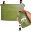 Ultra-Large Emergency Sleeping Bag for Survival - Hypothermia Prevention & Shelter - Multi-Person Bivvy Sack - Ideal Survival Gear, Emergency Bivy Camping Essentials (Green)