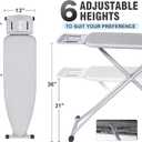 oleaf Ironing Board with Cover and Thicken Pad 43 x 13 Height Adjustable Full Size Foldable Iron Board with Iron Rest, Stable Steel Legs, Metal Construction, Heat Resistant, Silver