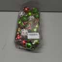 Celltestria 36pcs Mini Christmas Balls Ornament 1.57 Inch Red Green Glittering Little Xmas Balls for Tree Decoration Swirl Candy Cane Tiny Christmas Baubles for Home Indoor Holiday Party Decor