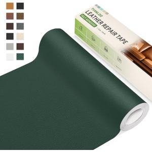 Leather Repair Tape,16 x 80 Inches Self Adhesive Leather Repair PatchLeather Repair Kit for FurnitureCouches,Car Seats,Cabinets,Handbags(Dark Green-Litchi Grain)