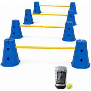 Dog Agility Equipment, 12-Inch Hurdle Set, 11.5 oz Weighted Cones