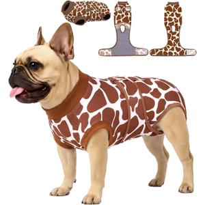 PetWarm Dog Recovery Suit After Surgery, Dog Surgery Suit, Protective Onesie for Male and Female Dogs, Spay Neuter Bodysuit for Sensitive Areas, Leopard Pattern, Brown, XS