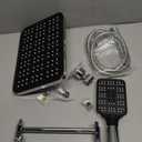 High Pressure Rain Shower Head with Handheld Spray Combo Set, Adjustable 12" Rainfall Dual Shower Head, Double&Tandem Shower Head, Waterfall Showerhead Bathroom -Silver Chrome