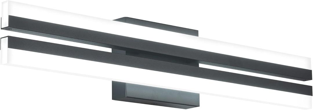 PRESDE Bathroom Light Fixtures Over Mirror 24inch Modern Black LED Vanity Light for Bathroom Wall Lighting Dimmable