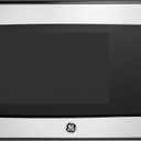 GE Countertop Microwave Oven, Compact 1.1 Cubic Ft., 950-watt Capacity, 6 Auto Cooking Settings, Child-Lock Technology, Kitchen Essentials for The Countertop, Dorm Room or Apartment, Stainless Steel