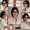 2 x 2 Pack Retro Round Blue Light Glasses for Women