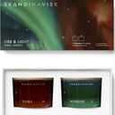 Skandinavisk FIRE & Light Giftset of 2 Scented Candles. NORDLYS 'Northern Light' and TAKKA 'Fireplace'. Vegan Formula. 2 x 3.17 oz. Gift Set
