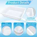 3 Pack Polypropylene Containment Tray 20 L x 14 W x 5 H Rectangular Lab Tray for Sterilizing and Drying Laboratory Supplies, Durable and Temperature Resistant Plastic