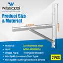 WISSCOOL Mini Split Wall Mounting Bracket for 9000-24000 BTU Air Conditioner, Foldable Heavy Duty AC Support Bracket for Wall Mount Condenser AC Heat Pump Systems, 201 Stainless Steel Max 500 Lb