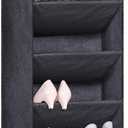 SLEEPING LAMB Shoe Rack for Door with Large Deep Pocket, Hanging Door Shoe Organizer for Closet Hanger, Dorm and Narrow Sneaker Storage Holder, Black (52.5'')