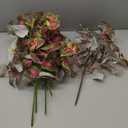 florisso Artificial Greenery Plants Outdoor, 5 Pcs Faux Coleus Plants UV Resistant Silk Plants with Stems, Fake Plants for Outside Garden Patio Hanging Planter Pathway Front Porch Decoration(Red)