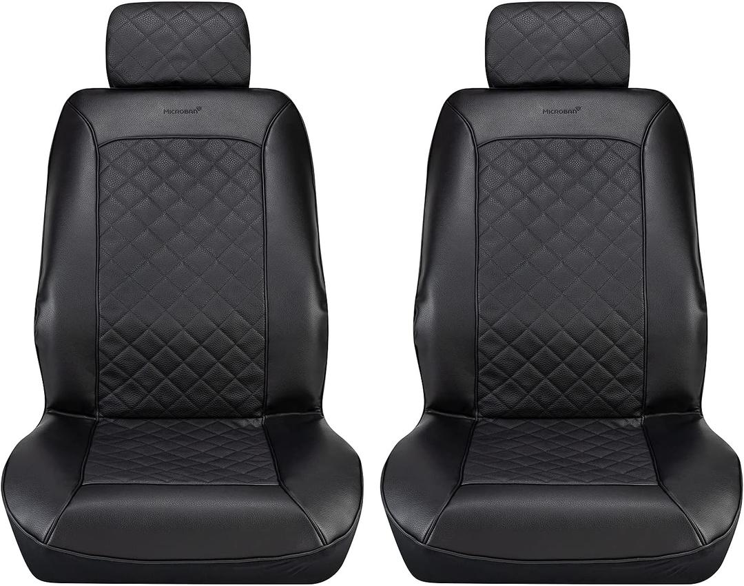 Pilot Automotive Mirage Seat Cover Pair with Microban,Black,MIC-047