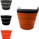 3PCS Pack Silicone Grease Drip Pan Bucket for Traeger Grill, Replacement Part, Temperature Resistant, Recycling, Multiple use (Orange+Black+Grey)