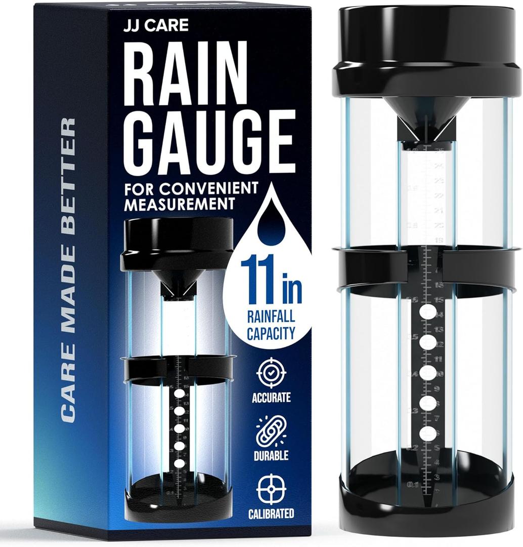 JJ Care Rain Gauge 11 inches Rainfall Capacity, Rain Gauge Outdoor for Rainfall, Rain Gauge Measure for Garden, Lawn and Outdoor Yard, Weather Rain Gauge Collector