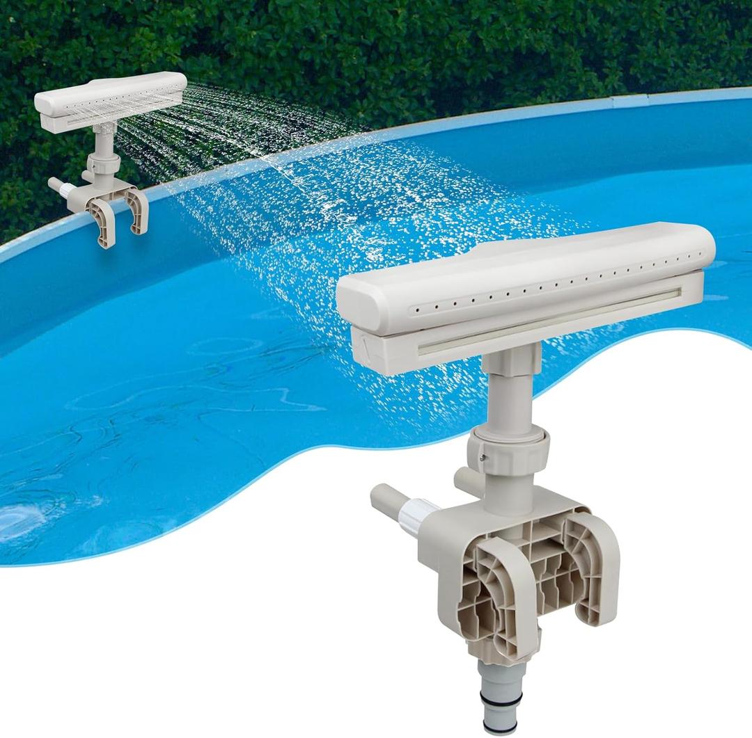 Swimming Pool Fountain Waterfall Attachment, 360 Ajustable Above Ground Pool Spray Nozzle, Pool Accessories for Cooling and Relaxation