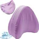 Satin Knee Pillow Cover for Contour Legacy Leg & Knee Foam Support Pillow, Upgraded Invisible Zippered Satin Leg Pillowcase Replacement-Cover ONlY (Blush Purple)