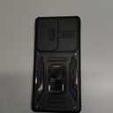 Armor Compatible for Samsung Galaxy S25 Ultra Case with Camera Cover & Stash Stand, 4X Military-Grade Drop Protection, Shock-Absorbing Rugged Defender (Black)