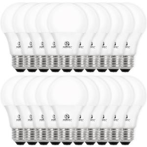 E ENERGETIC LIGHTING Dimmable LED Light Bulbs, 60W Equivalent, Warm White 3000K, 8W 800 Lumens LED Bulbs, E26 Base Standard Light Bulbs, ETL Listed, 20 Packs