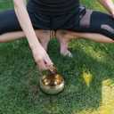 REGIS Tibetan Singing Bowl Set  Mindfulness, and Stress Relief zen decorBowl Handcrafted in Nepal for Healing and Mindfulness (gold, 4 inch)