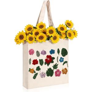 2 x Sadnyy Summer Tote Bag for Women Colorful Aesthetic Floral 3D Hibiscus Embroidery Cute Canvas Tote Bag with Handles for Women Shopping Grocery Summer Beach Book Mothers Day Gifts