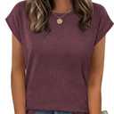 Zeagoo Womens Tops Summer Casual Cap Sleeve Tshirts Shirts Business Dressy Spring Fashion Outfits Trendy Clothes (Red, XL)