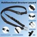 CACOE Multifunctional Cell Phone Lanyard - 3-in-1 Detachable Adjustable Crossbody Strap & Neck Lanyard & Wrist Lanyard for Men & Women with 2 Patches for Most Smartphones, Travel Essential(Black)