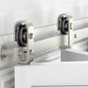 40'' Bi-Fold Sliding Barn Door Hardware Track Kit for Two 18'' Doors,Top Mount Installation,Heavy Duty Roller,Smoothly and Quietly - Brushed Nickel(Doors Not Included) 