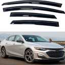 IG Window Visor for Chevy Chevrolet Malibu 2016-2024 (Excludes 2016 Limited Model), Rain Guard Tape-On Side Vent Window Deflector Mugen Style, 2017 2018 2019 2020 2021 2022 2023 2024