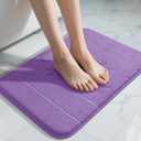 Yimobra Memory Foam Bath Mat, Super Soft Absorbent Bathroom Rug Non Slip, Quick Dry, Machine Washable Floor Carpet for Tub Shower, Home Decor Accessories, 24x17, Lavender
