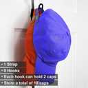 Perfect Curve Cap Rack | Over-The-Door Hat Organizer | Nine hooks holds 9-18 Caps | Baseball Cap Rack for Door | 1 Strap | Black