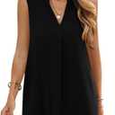 ANFTFH Women's Sleeveless Dresses 2026 V Neck Casual Trendy Dresses (Black, M)