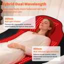Red Light Therapy Mat for Full Body, Largest 1444 LEDs Near Infrared Light Therapy Pad, 660nm& 850nm 2in1 LEDs Light Blanket, High end Leather, 5 Power Levels UP to 288W, 73"x35"