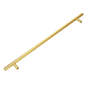 701-320BB Brushed Brass Modern Gold Cabinet Pulls Long Solid Euro Style T Bar Kitchen Cabinet Handles- 12-5/8" (320mm) Hole Center