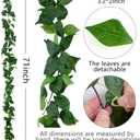 dallisten 3 Strands Artificial Vines Kit, 71" Silk Eucalyptus Ivy Garland Green Leaves Natural Odorless, Fake Greenery Hanging Plants Decoration for Home, Bedroom, Wall, Party, Wedding Decor