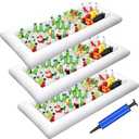 Jasonwell 3 PCS Inflatable Serving Bars Ice Buffet Salad Serving Trays Food Drink Holder Cooler Containers Indoor Outdoor BBQ Picnic Pool Party Supplies Luau Cooler w Drain Plug