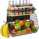 Magnetic Shelf for Fridge with Wider & Thicker Magnet, 1 Pack Refrigerator Organizer Storage Basket for Fruit, Onion, Potato, Spice Rack, Kitchen, Laundry, Pantry (Black, 13.77" x 6.77" x 11.81")