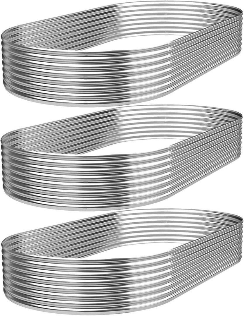 BTDVR 3 PCS 84ft Galvanized Raised Garden Bed Outdoor, Metal Raised Beds for Vegetables, Above Ground Garden Box for Flower, Steel Garden Bed for Gardening