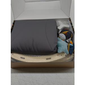 Blissful Diary Baby Play Gym & Activity Mat, 5 Developmental Zones Wooden Tummy Time Mat with 5 Detachable Sensory Toys for Motor Skills & Sensory Development, Baby Essentials Shower Gift