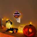 Halloween Decorations, Ceramic Pumpkin in Witch Hat Plug-in Night Light, Vintage Halloween Decorative Night Light with 17 Bulbs, Halloween Decor Indoor for Party Gift Bedroom & Hallway (2-Ceramic Jack O' Lantern)