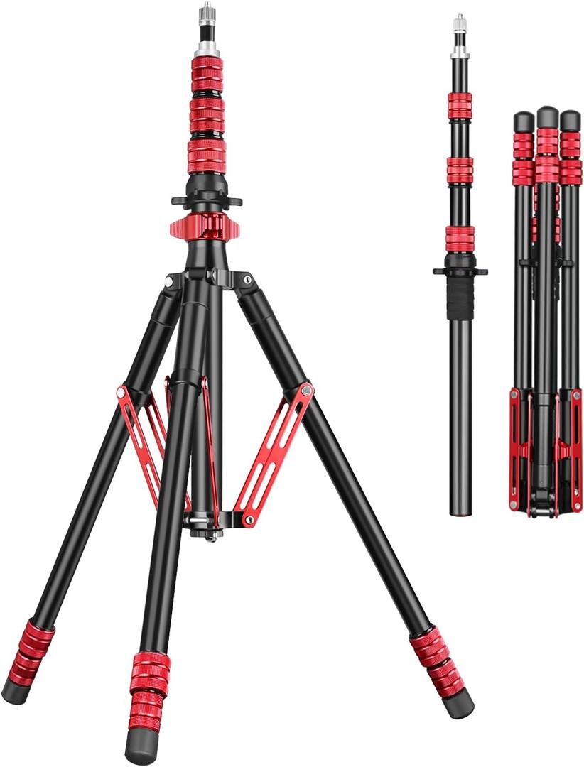 FreeSea Light Stand with Storage Bag, 87.4 inch/2.22m Aluminium Photography Tripod for Reflectors, Softboxes, Flash, Strobe Lights, Umbrellas, Compact Lightweight Light Tripod